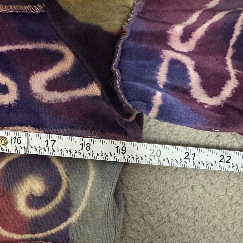 Y2K Patchwork Jacket Velvet Purple Multicolor Boh… - image 3